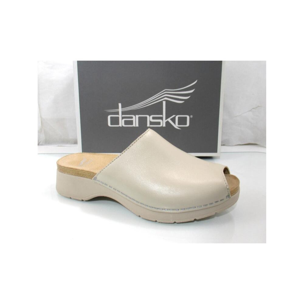 Dansko Ravyn Nappa Peep Toe Platform Sandals Comfort Ivory Size EU 38 US 7.5 - 8